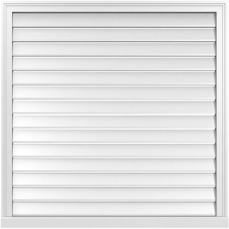 Ekena Millwork Vertical Surface Mount PVC Gable Vent: Functional, w/ 2"W x 2"P Brickmould Sill Frame, 42"W x 42"H GVPVE42X4203SF